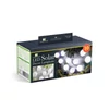 Szolár lampion fényfüzér - 10 db fehér lampion, hidegfehér LED - 3,7 m