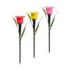 LED-es szolár tulipánlámpa - sárga / piros / rózsaszín - 31 cm
