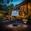Szolár asztali lámpa - hidegfehér LED - műanyag - 26 x 12 cm