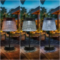 Szolár asztali lámpa - hidegfehér LED - műanyag - 26 x 12 cm