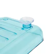 Szappantartó - tapadókorongos - kék - műanyag - 13 x 10 x 3 cm