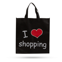 Bevásárlótáska - &quot;I love shopping&quot; - 40 x 40 cm