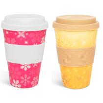 Bambusz utazó bögre - szilikon tetővel és gyűrűvel - 475 ml