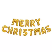 3D Karácsonyi &quot;Merry Christmas&quot; lufi - arany