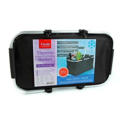 Thermo összecsukható bevásárlókosár - 49 x 28 x 25 cm - 21 L - 4 féle színben