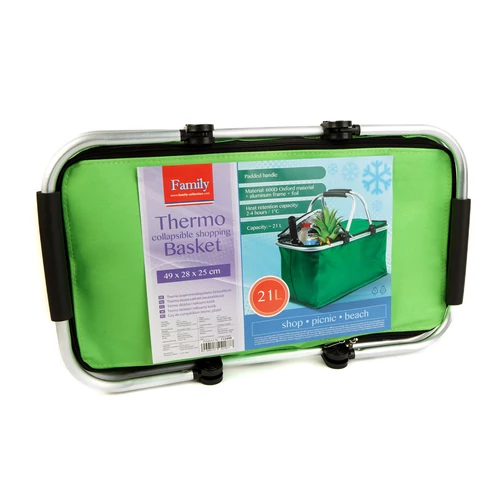 Thermo összecsukható bevásárlókosár - 49 x 28 x 25 cm - 21 L - 4 féle színben