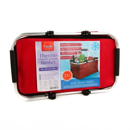 Thermo összecsukható bevásárlókosár - 49 x 28 x 25 cm - 21 L - 4 féle színben