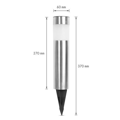 Leszúrható fém szolár - opál, hidegfehér - 6 x 6 x 27 (+10) cm