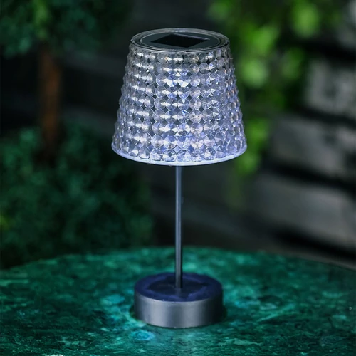 Szolár asztali lámpa - hidegfehér LED - műanyag - 26 x 12 cm