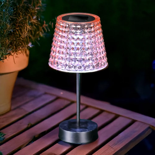 Szolár asztali lámpa - hidegfehér LED - műanyag - 26 x 12 cm
