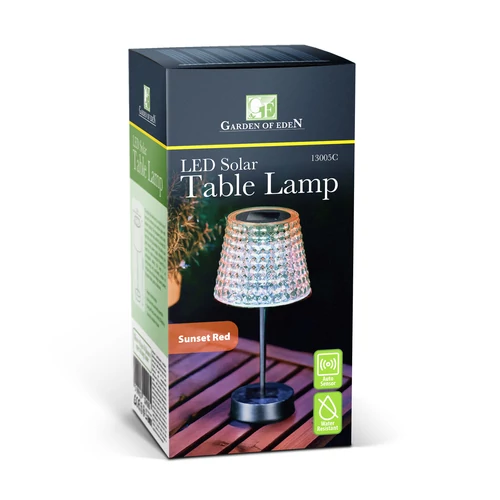 Szolár asztali lámpa - hidegfehér LED - műanyag - 26 x 12 cm