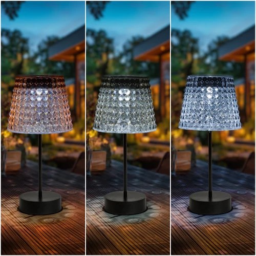 Szolár asztali lámpa - hidegfehér LED - műanyag - 26 x 12 cm