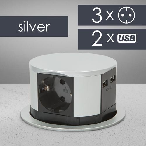 Rejtett elosztó 3-as + 2x USB