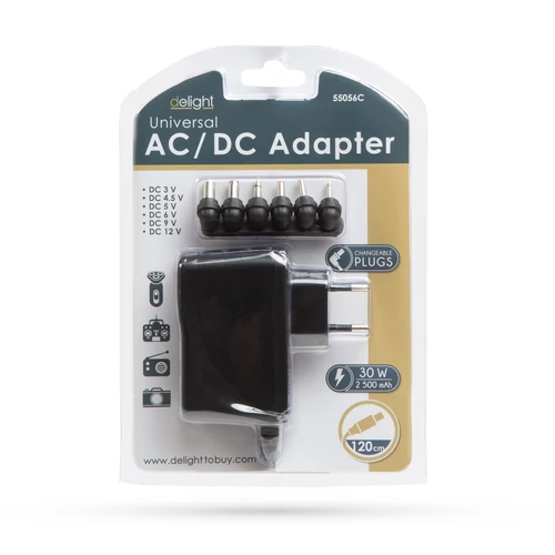Univerzális adapter 3 - 12V 2.5A 30W 6 DC dugó