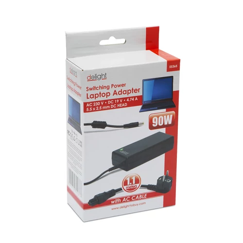 Univerzális laptop/notebook töltő adapter tápkábellel 19V / 4,74A - 5,5 / 2,5 mm