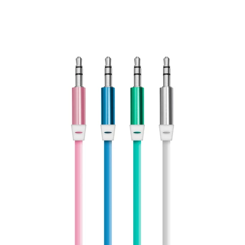 AUX adatkábel - 3,5 mm jack szilikon bevonat 1 m