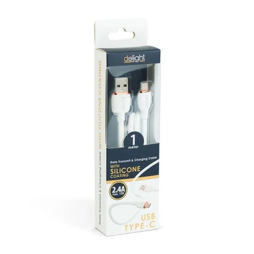 Adatkábel - Type-C / USB-A - fehér - 1 m - 2.4A - 12 W