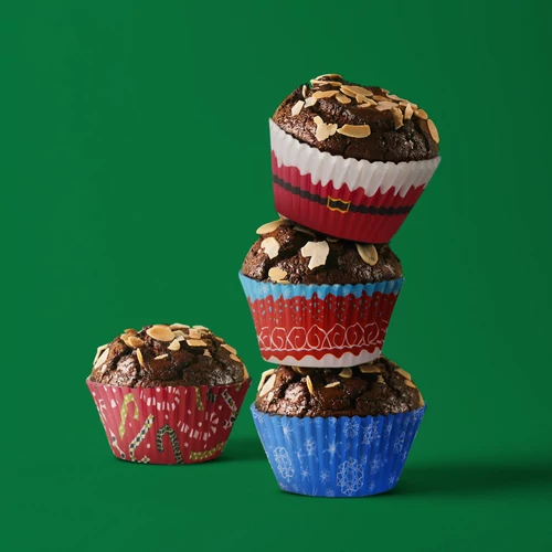 Karácsonyi muffin papír szett - 100 db / csomag