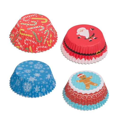 Karácsonyi muffin papír szett - 100 db / csomag